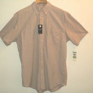 NEW Club Room Sz L Shirt Orange Plaid